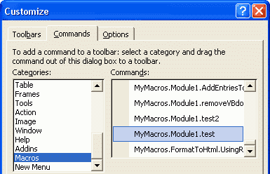 Customize dialog in VS